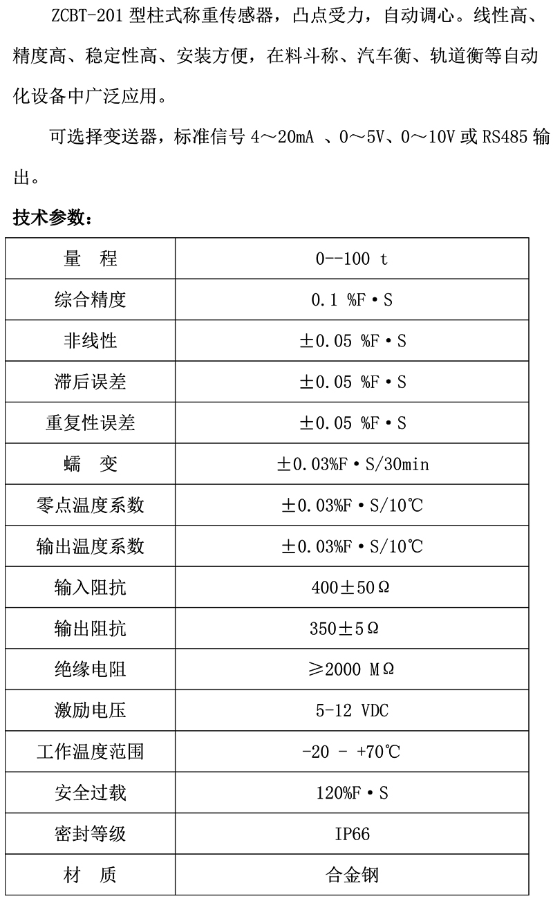 ZCBT-201 （0--100 t）